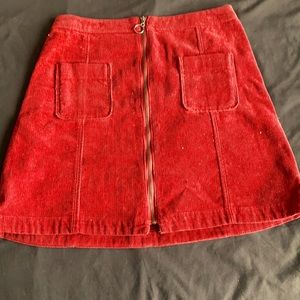 red skirt with pockets and zipper!!